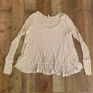 FP We the free womens oversized long sleeve peplum cream top -S
